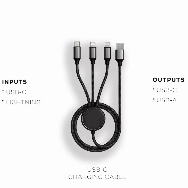 4Ft Multi Port Charging Cable USB-A USB-C