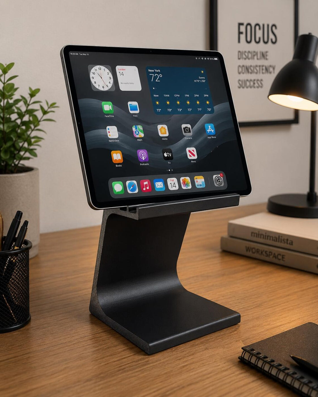 Vertical Minimalist Aluminum Tablet & Notebook Desktop Stand