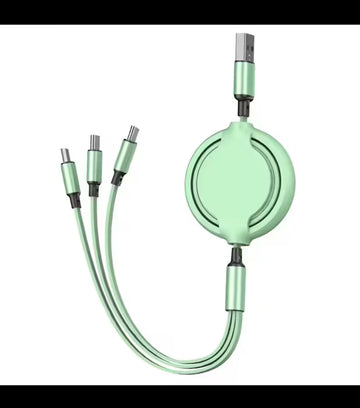Retractable 3-in-1 Multi Port Fast Charging USB Cable